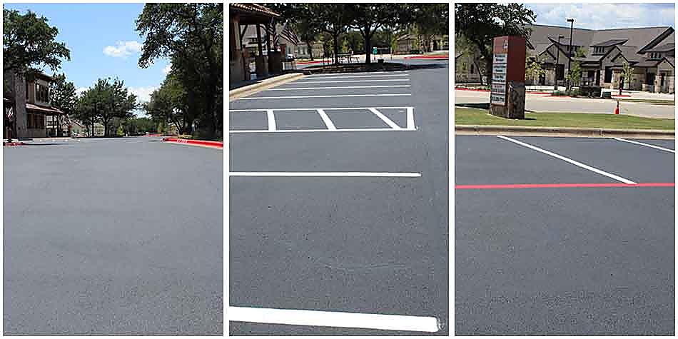 Completed commercial parking-area sealcoating