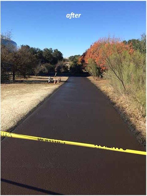 Driveway after sealcoating